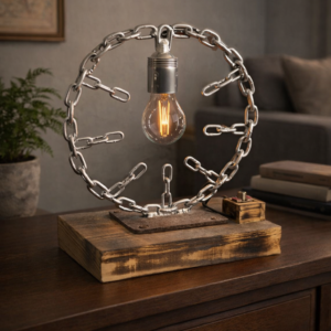 Lámpara de mesa “Órbita Industrial”